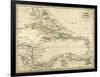 Map West Indies-null-Framed Art Print