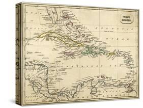 Map West Indies-null-Stretched Canvas