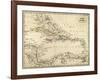 Map West Indies-null-Framed Art Print