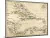 Map West Indies-null-Mounted Art Print