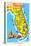 Map with Florida Attractions-null-Stretched Canvas
