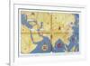 Map with the Route of the Journey in Travels of Marco Polo-null-Framed Giclee Print