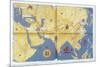 Map with the Route of the Journey in Travels of Marco Polo-null-Mounted Giclee Print