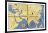 Map with the Route of the Journey in Travels of Marco Polo-null-Framed Giclee Print