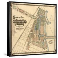 Map: World's Fair, 1893-null-Framed Stretched Canvas