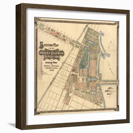 Map: World's Fair, 1893-null-Framed Giclee Print