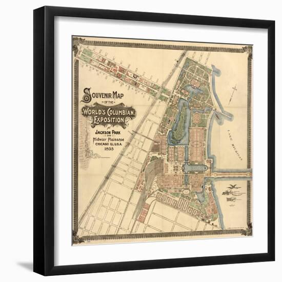 Map: World's Fair, 1893-null-Framed Giclee Print