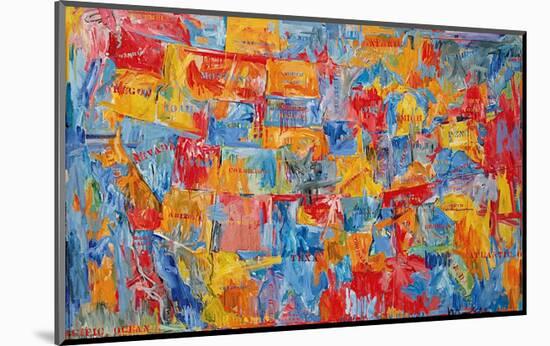 Map-Jasper Johns-Mounted Art Print