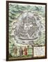 Mapa de La Ciudad de Mexico, 1582, Servicio Del Ejercito, Madrid-Braun and Hogenberg-Framed Giclee Print