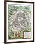 Mapa de La Ciudad de Mexico, 1582, Servicio Del Ejercito, Madrid-Braun and Hogenberg-Framed Giclee Print