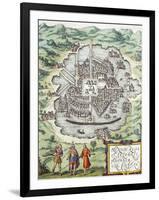 Mapa de La Ciudad de Mexico, 1582, Servicio Del Ejercito, Madrid-Braun and Hogenberg-Framed Giclee Print