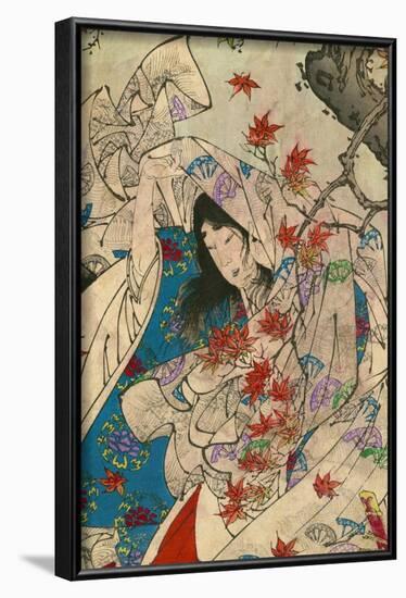 Maple Leaf Gathering-Taiso Yoshitoshi-Framed Art Print