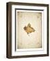 Maple leaf on yellowed paper, beige-Axel Killian-Framed Photographic Print