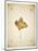 Maple leaf on yellowed paper, beige-Axel Killian-Mounted Photographic Print