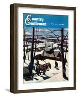 "Maple Sap Harvest at Dusk," Country Gentleman Cover, March 1, 1942-Paul Sample-Framed Giclee Print