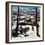 "Maple Sap Harvest at Dusk,"March 1, 1942-Paul Sample-Framed Giclee Print