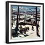 "Maple Sap Harvest at Dusk,"March 1, 1942-Paul Sample-Framed Giclee Print