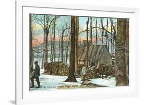 Maple Sugar Camp, Vermont-null-Framed Premium Giclee Print