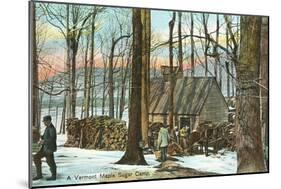 Maple Sugar Camp, Vermont-null-Mounted Art Print