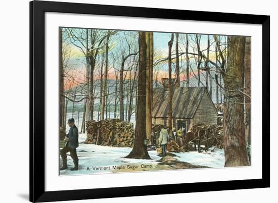 Maple Sugar Camp, Vermont-null-Framed Art Print