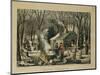 Maple Sugaring, Early Spring in the Northern Woods, 1872-Currier & Ives-Mounted Giclee Print