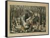 Maple Sugaring, Early Spring in the Northern Woods, 1872-Currier & Ives-Framed Stretched Canvas