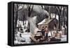 Maple Sugaring-Currier & Ives-Framed Stretched Canvas