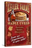 Maple Syrup Farm - Vintage Sign-Lantern Press-Stretched Canvas