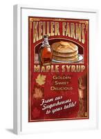 Maple Syrup Farm - Vintage Sign-Lantern Press-Framed Art Print