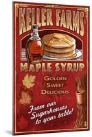 Maple Syrup Farm - Vintage Sign-Lantern Press-Mounted Art Print