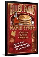 Maple Syrup Farm - Vintage Sign-Lantern Press-Framed Art Print