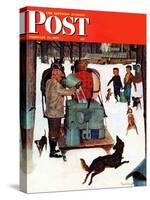 "Maple Syrup Time in Vermont," Saturday Evening Post Cover, February 17, 1945-Mead Schaeffer-Stretched Canvas