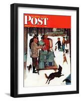 "Maple Syrup Time in Vermont," Saturday Evening Post Cover, February 17, 1945-Mead Schaeffer-Framed Giclee Print