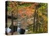 Maple Trees frame O Kun De Kun Falls on the Baltimore River, Ottawa National Forest, Michigan, USA-Chuck Haney-Stretched Canvas