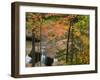 Maple Trees frame O Kun De Kun Falls on the Baltimore River, Ottawa National Forest, Michigan, USA-Chuck Haney-Framed Photographic Print