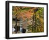 Maple Trees frame O Kun De Kun Falls on the Baltimore River, Ottawa National Forest, Michigan, USA-Chuck Haney-Framed Photographic Print