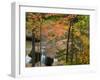 Maple Trees frame O Kun De Kun Falls on the Baltimore River, Ottawa National Forest, Michigan, USA-Chuck Haney-Framed Photographic Print