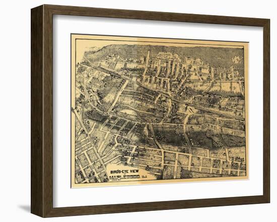 Maplewood, New Jersey - Panoramic Map-Lantern Press-Framed Art Print