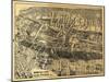 Maplewood, New Jersey - Panoramic Map-Lantern Press-Mounted Art Print