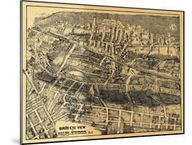 Maplewood, New Jersey - Panoramic Map-Lantern Press-Mounted Art Print