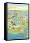 Mapof the Suez Canal-null-Framed Stretched Canvas