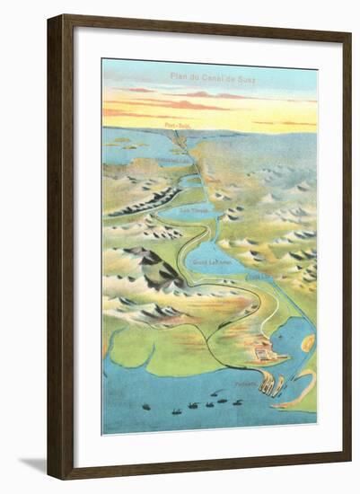 Mapof the Suez Canal-null-Framed Art Print