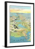 Mapof the Suez Canal-null-Framed Art Print