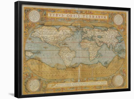 Mappa Del Mondo - Antique Style World Map Poster-null-Framed Poster