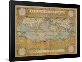 Mappa Del Mondo - Antique Style World Map Poster-null-Framed Poster