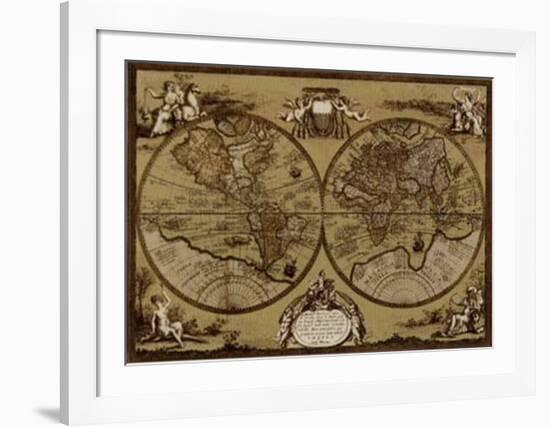 Mappamondo-null-Framed Art Print