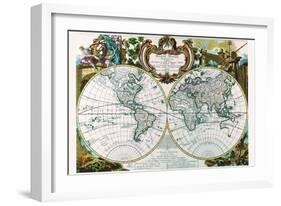 Mappe Monde Nouvelle-George Louis Le Rouge-Framed Art Print