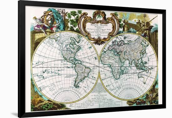 Mappe Monde Nouvelle-George Louis Le Rouge-Framed Art Print