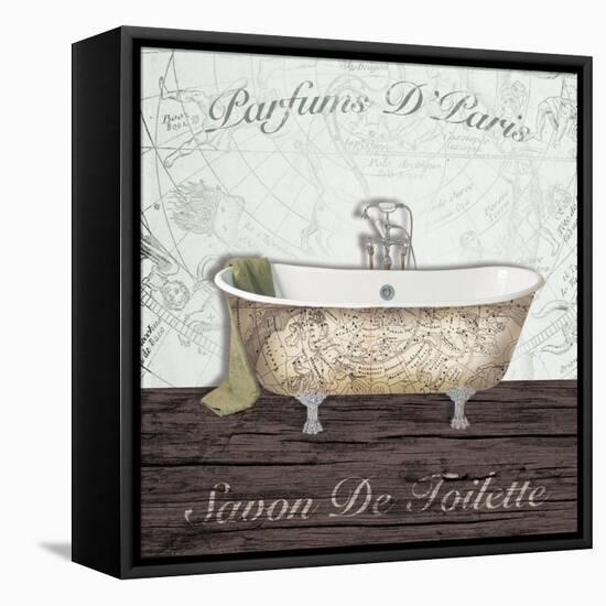Mapped Bath-Victoria Brown-Framed Stretched Canvas