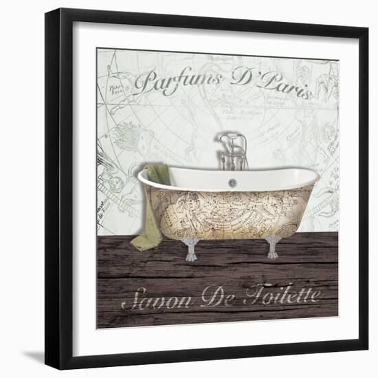 Mapped Bath-Victoria Brown-Framed Art Print